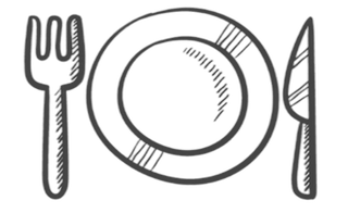 Saisonales Teller mit Besteck